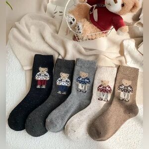 Cute Bear Pattern Socks Set (5pair)